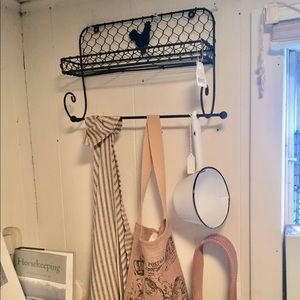 Vintage. wrought iron shelf with rooster, NEW!